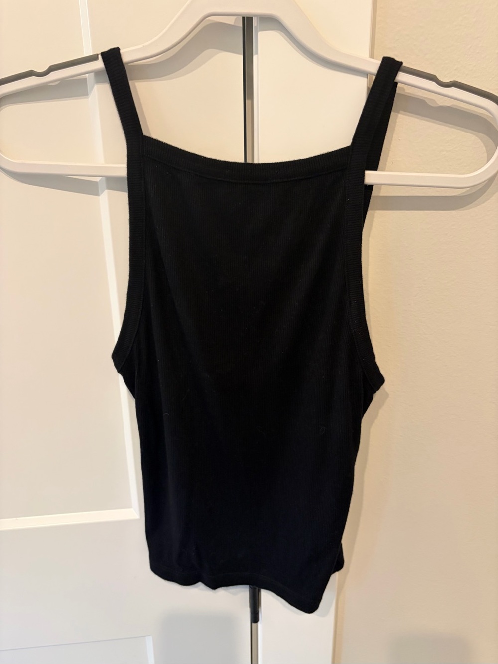Joah Brown Black Ribbed Square-Neck Tank Top - Women